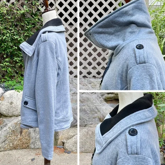 Yoki Knit Zippered Cuff Lightweight Collared Jacket - Picture 10 of 16